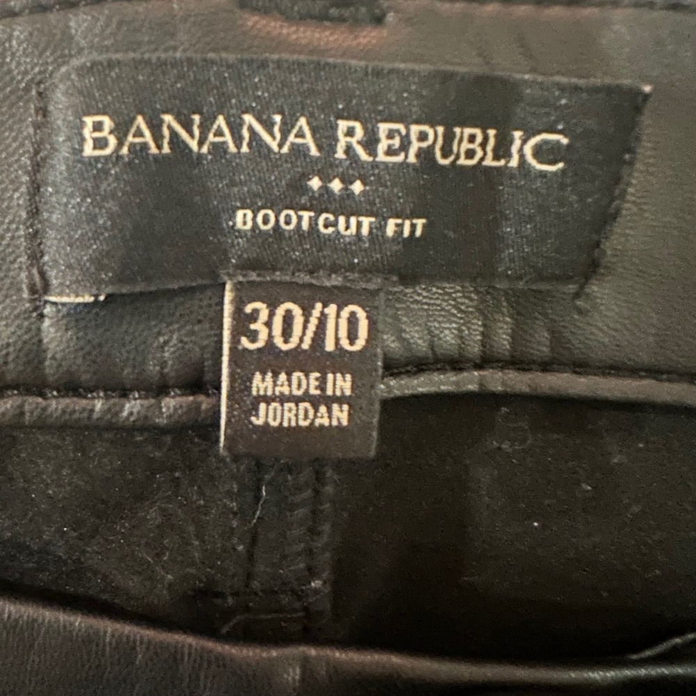 Banana Republic Womens Black Faux Leather Bootcut Fit FlarePants Size 30/10 - Picture 6 of 6